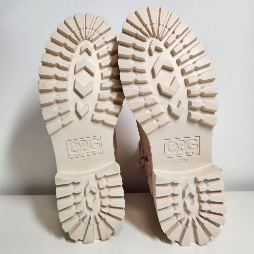 GBG LOS ANGELES G by GUESS Pink Combat Boots Women’s Size 7.5 Lace-Up Ankle Shoe - Picture 5 of 6